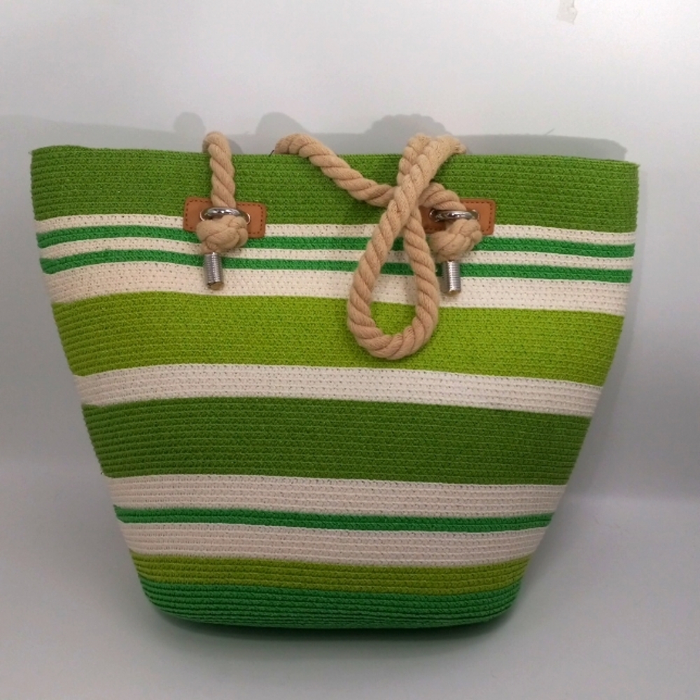STRIPE GREEN SUMMER BAG